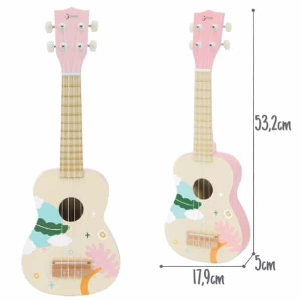 CLASSIC WORLD Drewniane Ukulele Gitara dla Dzieci Różowa - 014