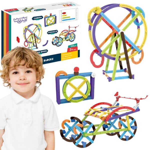 WOOPIE Klocki Konstrukcyjne Matematyczne 3D Edukacyjne 155 el. - 001