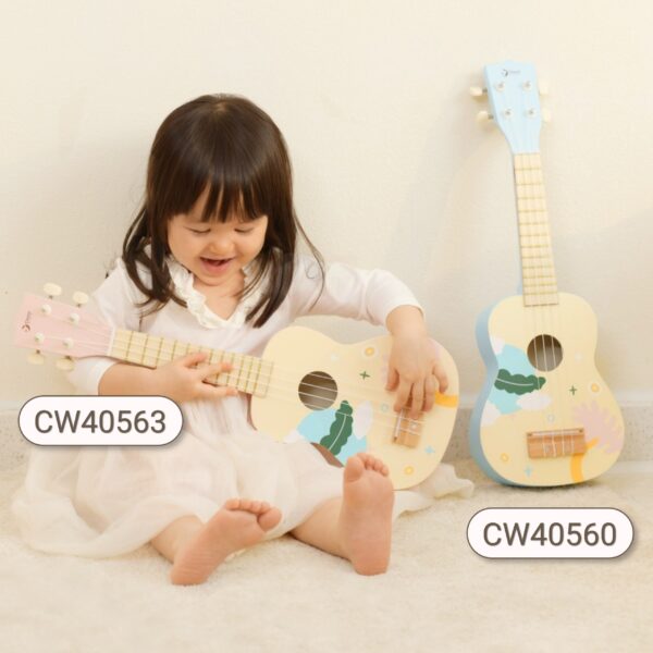 CLASSIC WORLD Drewniane Ukulele Gitara dla Dzieci Niebieskie - 008