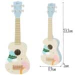 CLASSIC WORLD Drewniane Ukulele Gitara dla Dzieci Niebieskie - 011
