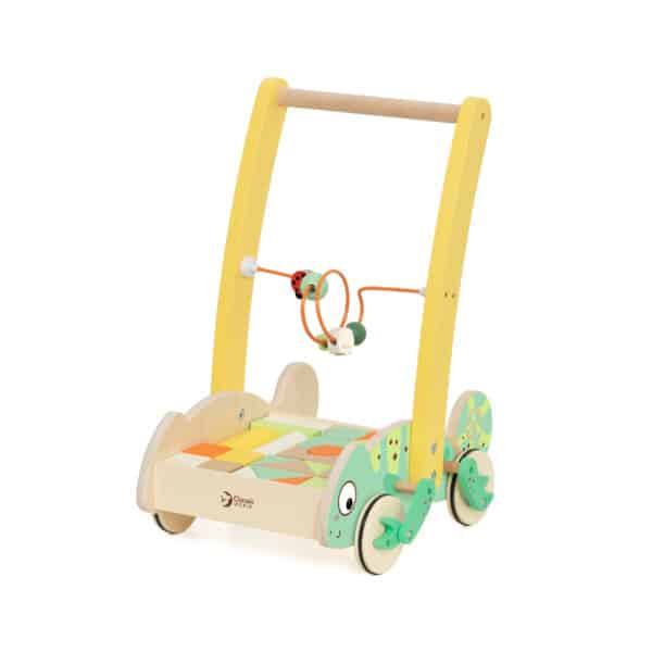 CLASSIC WORLD Drewniany Pchacz Chodzik Kameleon z Klockami - 006