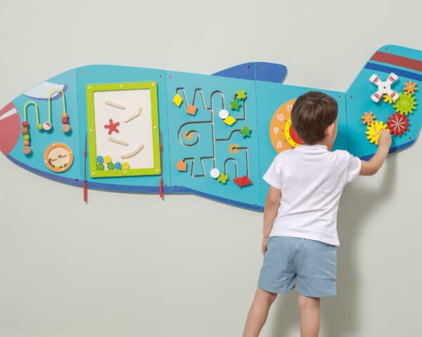 VIGA Drewniana Tablica Sensoryczna Manipulacyjna Samolot Certyfikat FSC Montessori - 004