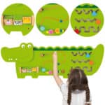 VIGA Tablica Edukacyjna Manipulacyjna Sensoryczna Drewniana Krokodyl Certyfikat FSC Montessori - 001