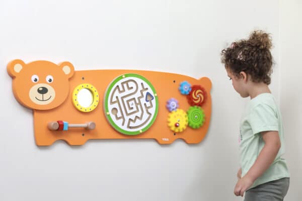 VIGA Tablica Sensoryczna Manipulacyjna Miś Certyfikat FSC Montessori - 005