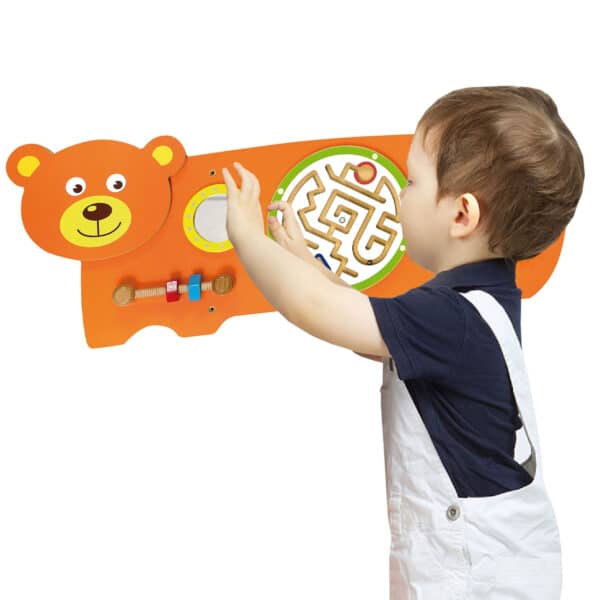 VIGA Tablica Sensoryczna Manipulacyjna Miś Certyfikat FSC Montessori - 008