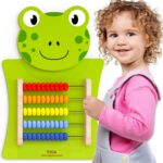 VIGA Drewniana Tablica Manipulacyjna Liczydło Żabka Certyfikat FSC Montessori - 001
