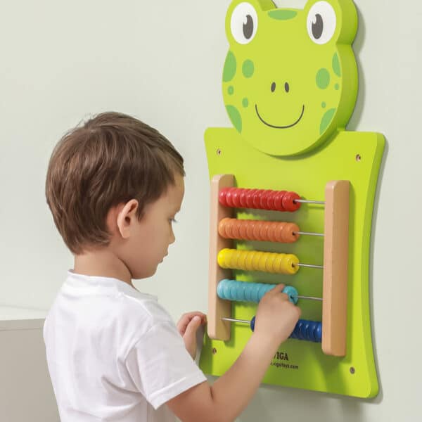 VIGA Drewniana Tablica Manipulacyjna Liczydło Żabka Certyfikat FSC Montessori - 003