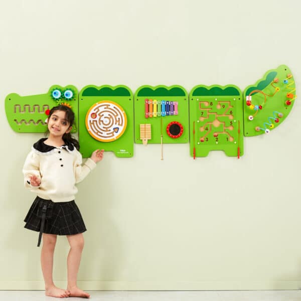 VIGA Tablica Sensoryczna Manipulacyjna Krokodyl Certyfikat FSC Montessori - 002