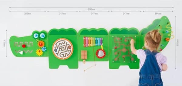 VIGA Tablica Sensoryczna Manipulacyjna Krokodyl Certyfikat FSC Montessori - 006