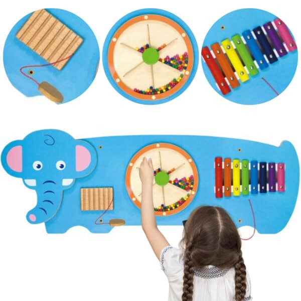 VIGA Tablica Sensoryczna Manipulacyjna Słonik Certyfikat FSC Montessori - 001