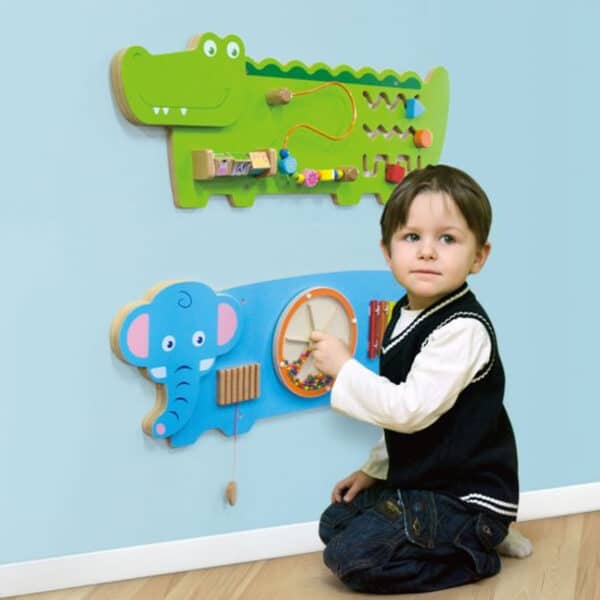 VIGA Tablica Sensoryczna Manipulacyjna Słonik Certyfikat FSC Montessori - 003