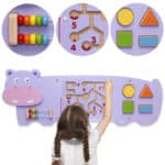 VIGA Tablica Sensoryczna Manipulacyjna Hipopotam Certyfikat FSC Montessori - 001