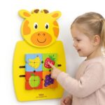VIGA Drewniana Tablica Manipulacyjna Żyrafka Certyfikat FSC Montessori - 001