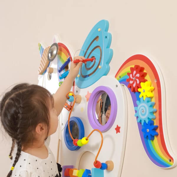 VIGA Drewniana Tablica Sensoryczna Manipulacyjna Jednorożec Certyfikat FSC Montessori - 004