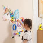 VIGA Drewniana Tablica Sensoryczna Manipulacyjna Jednorożec Certyfikat FSC Montessori - 009