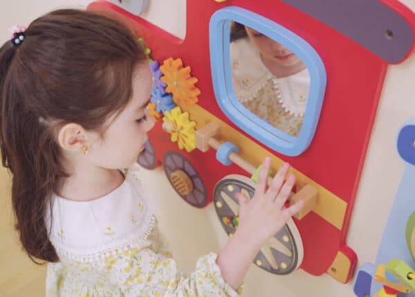 VIGA Drewniana Tablica Sensoryczna-Manipulacyjna EDU Pociąg - 002