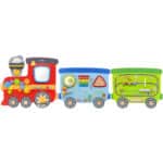 VIGA Drewniana Tablica Sensoryczna-Manipulacyjna EDU Pociąg - 003