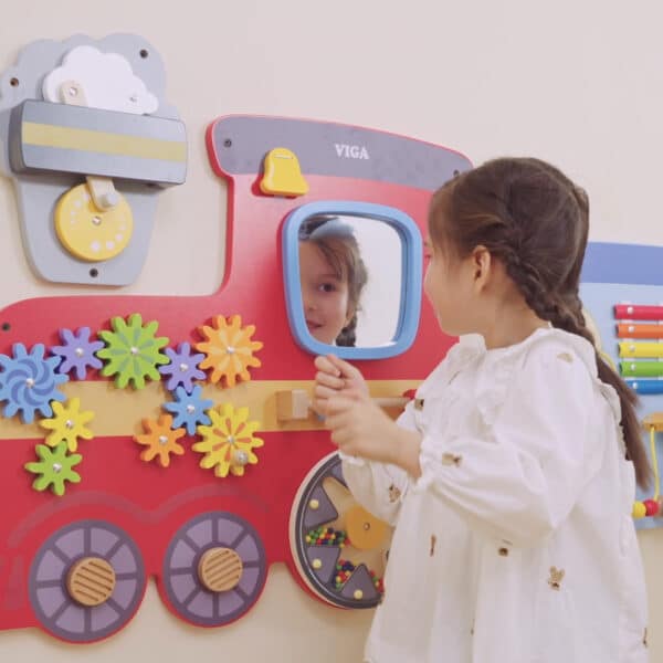 VIGA Drewniana Tablica Sensoryczna-Manipulacyjna EDU Pociąg - 004