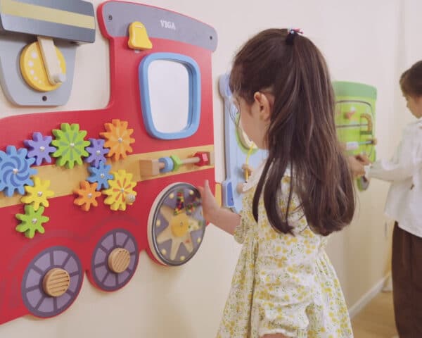 VIGA Drewniana Tablica Sensoryczna-Manipulacyjna EDU Pociąg - 005