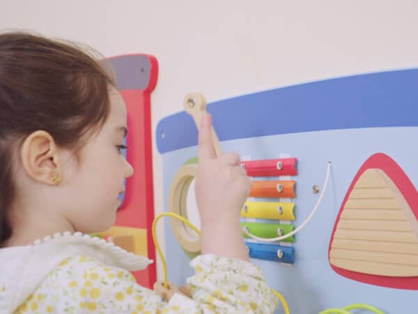 VIGA Drewniana Tablica Sensoryczna-Manipulacyjna EDU Pociąg - 007