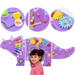 VIGA Drewniana Tablica Sensoryczna-Manipulacyjna EDU Triceratops - 001