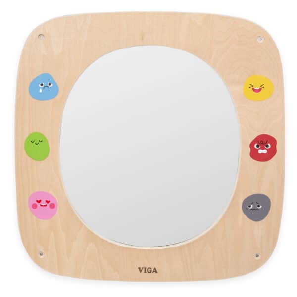 VIGA Drewniana Tablica z Lustrem i Emotkami - 006