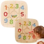 VIGA Drewniana Tablica Manipulacyjna Sensoryczna Nauka Liczenia Sorter - 001