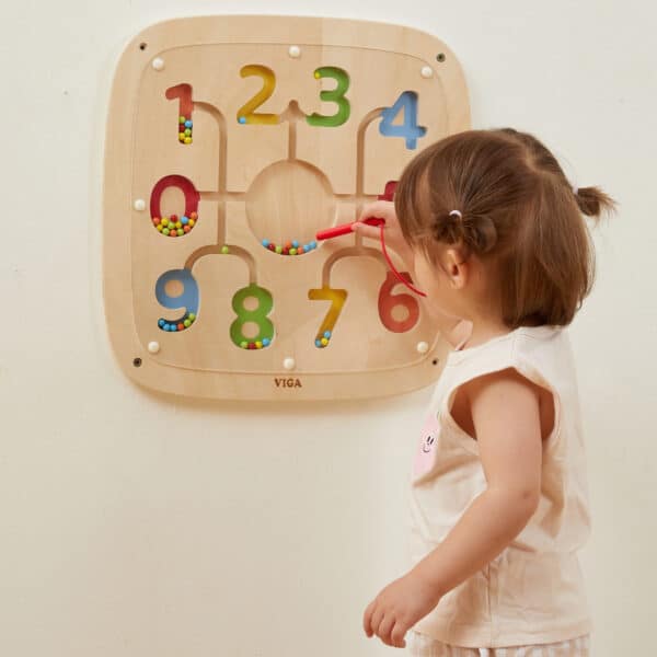 VIGA Drewniana Tablica Manipulacyjna Sensoryczna Nauka Liczenia Sorter - 004