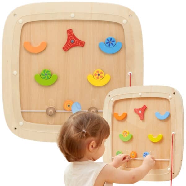 VIGA Drewniana Tablica Manipulacyjna Sensoryczna Gra w Pinball - 001