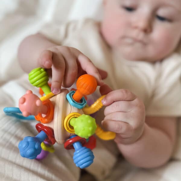 WOOPIE BABY Miękka Grzechotka 2w1 Gryzak Zabawka Sensoryczna dla Niemowląt 0m+ - 002