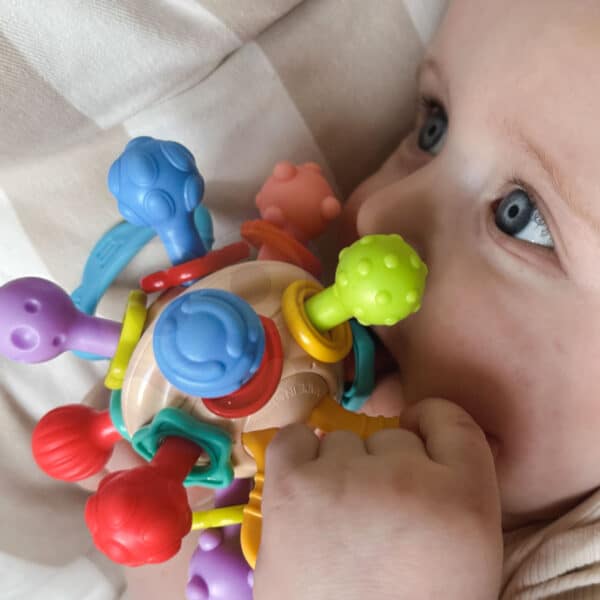 WOOPIE BABY Miękka Grzechotka 2w1 Gryzak Zabawka Sensoryczna dla Niemowląt 0m+ - 003