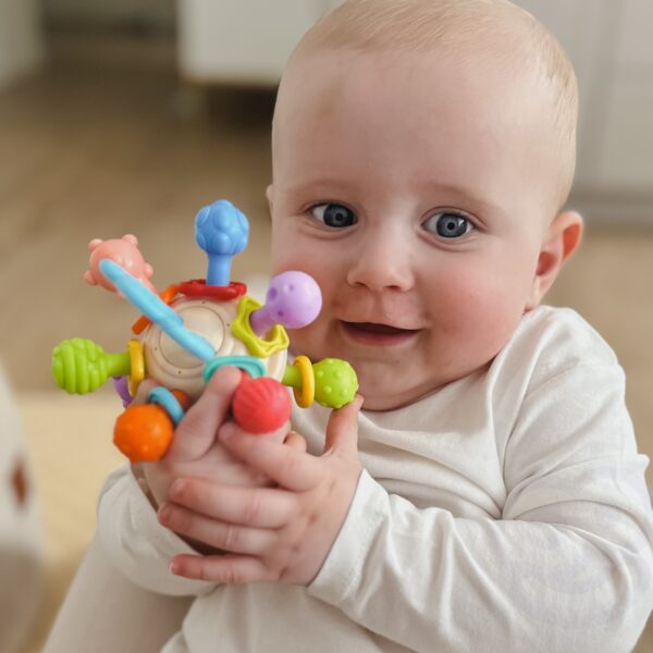 WOOPIE BABY Miękka Grzechotka 2w1 Gryzak Zabawka Sensoryczna dla Niemowląt 0m+ - 006