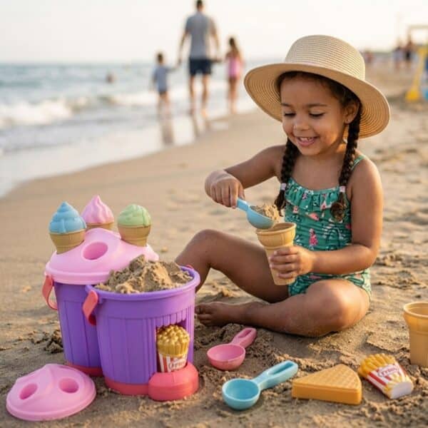 WOOPIE Zestaw do Piaskownicy Lody Foremki Wiaderko z Lodami do piasku - 003