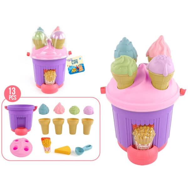 WOOPIE Zestaw do Piaskownicy Lody Foremki Wiaderko z Lodami do piasku - 004