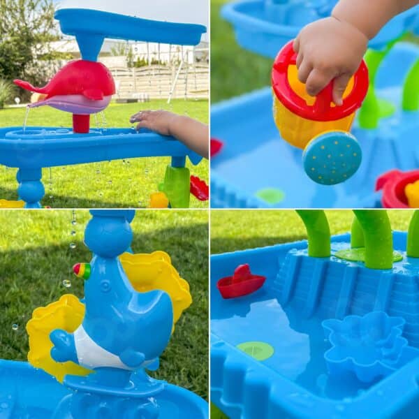 WOOPIE Stolik Wodny 4w1 Piaskownica Wodospad XL 4-Poziomowy Delfin - 006