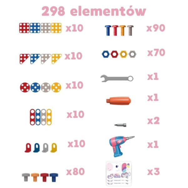 Zestaw Konstrukcyjny Jednorożec 3D do Skręcania DIY Woopie STEM - 006