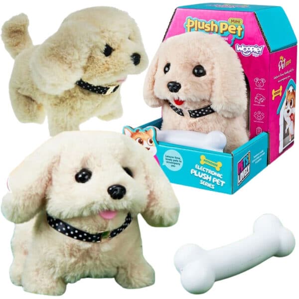 WOOPIE Piesek Interaktywny Pluszak z Kością Bichon Golden Retriever - 001