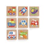 Viga Układanka drewniana puzzle magnetyczne - pojazdy Certyfikat FSC - 003