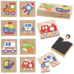 Viga Układanka drewniana puzzle magnetyczne - pojazdy Certyfikat FSC - 006