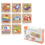 Viga Układanka drewniana puzzle magnetyczne - pojazdy Certyfikat FSC - 007