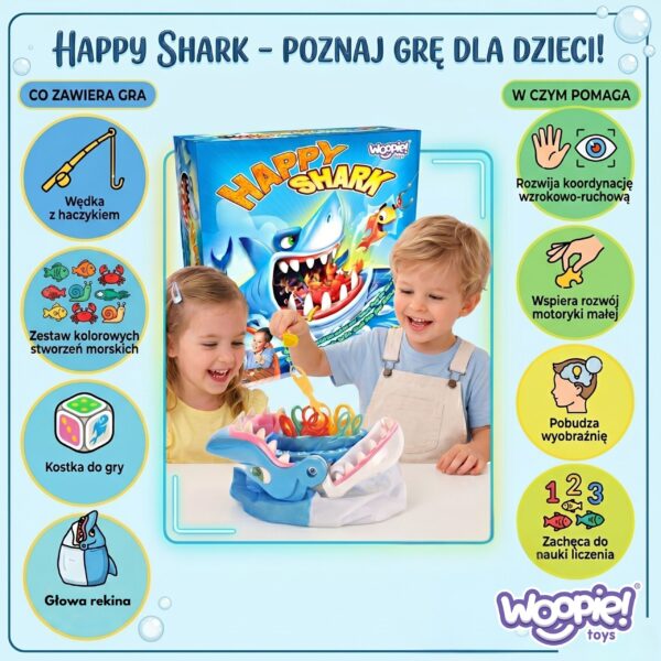 WOOPIE Gra Zręcznościowa ŁOWIENIE RYBEK Głodny Rekin GRYZIE DIY - 003
