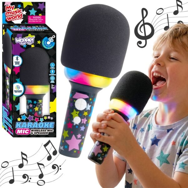 WOOPIE Bezprzewodowy Mikrofon Do Karaoke Z Głośnikiem Czarny BT - 001
