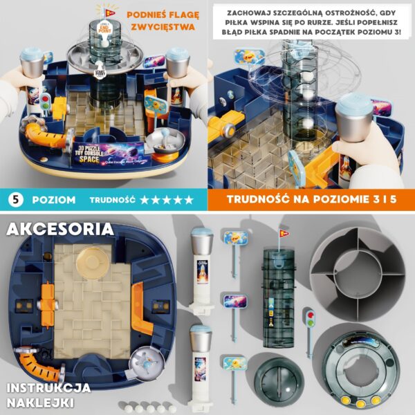 WOOPIE Kosmiczny Labirynt 3D Gra Zręcznościowa Konsola - 003
