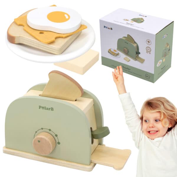 VIGA PolarB Drewniany Zestaw Toster Zielony + Akcesoria - 008