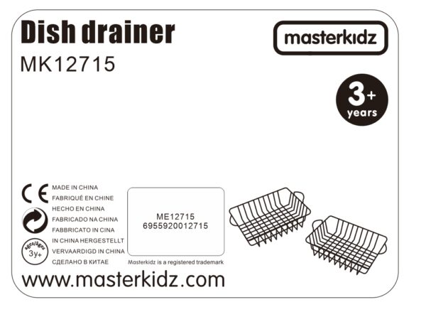 MASTERKIDZ Zestaw 2 Metalowe Kosze Szuszarka Do Naczyń Do Kuchni Dla Dzieci - 005