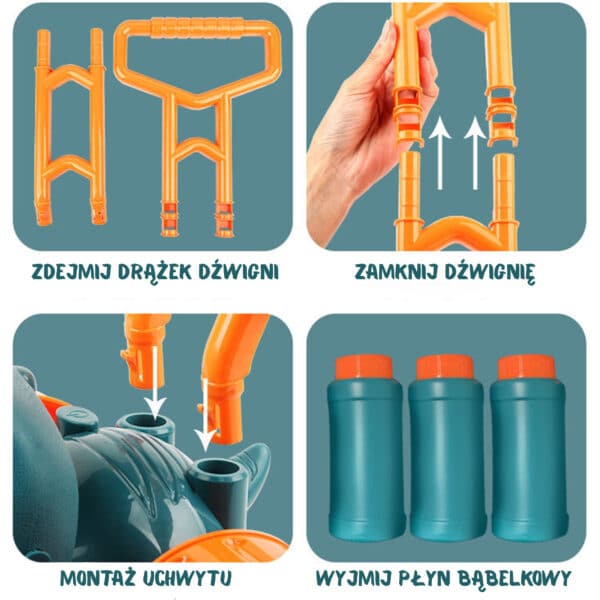 WOOPIE Kosiarka Ogrodowa Dino na Bańki Mydlane Dinozaur + Płyn - 009