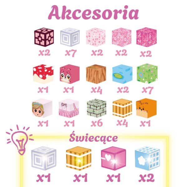 Woopie Klocki Magnetyczne Kostki 48 el Montessori Edukacyjna Układanka 3D - 004