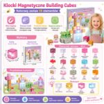 Woopie Klocki Magnetyczne Kostki 48 el Montessori Edukacyjna Układanka 3D - 006