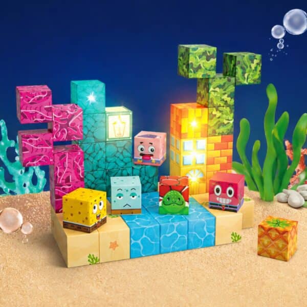 Woopie Klocki Magnetyczne Kostki 54 el Montessori Ocean Układanka Gra 3D - 003