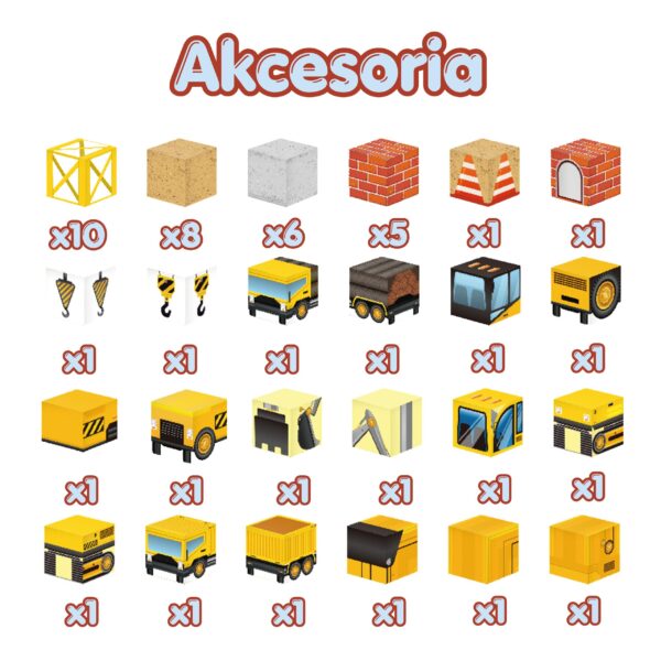 WOOPIE Magnetyczne Kostki Konstrukcyjne Plac Budowy 49 el. - 003